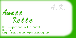 anett kelle business card